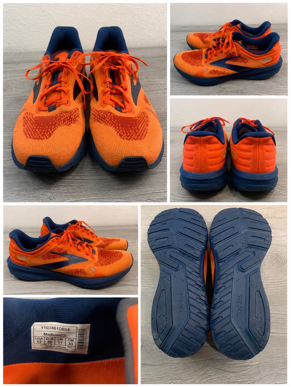 Brooks Launch 9 Running Shoes Orange Blue Men’s Size 12 Athletic Sneakers